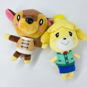Animal Crossing Isabelle and Fauna Plush 8”